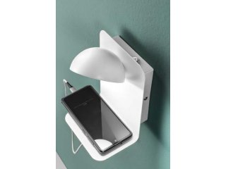 Zidna lampa Boing - bijela sa prekidačem